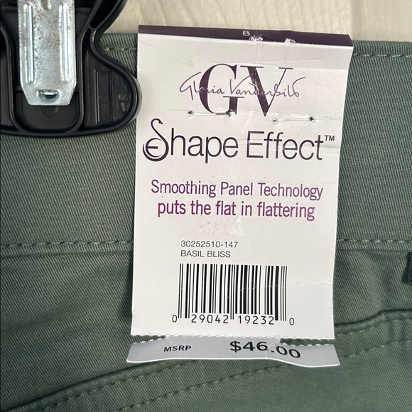 NWT Gloria Vanderbilt shape effect basil bliss high rise Capri pant size 8 - Picture 3 of 5